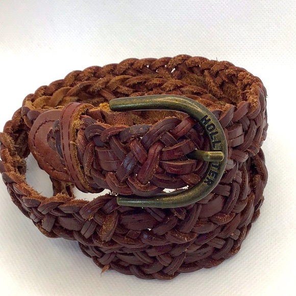 Hollister Accessories - Hollister Brown Braided Leather Belt XS/S